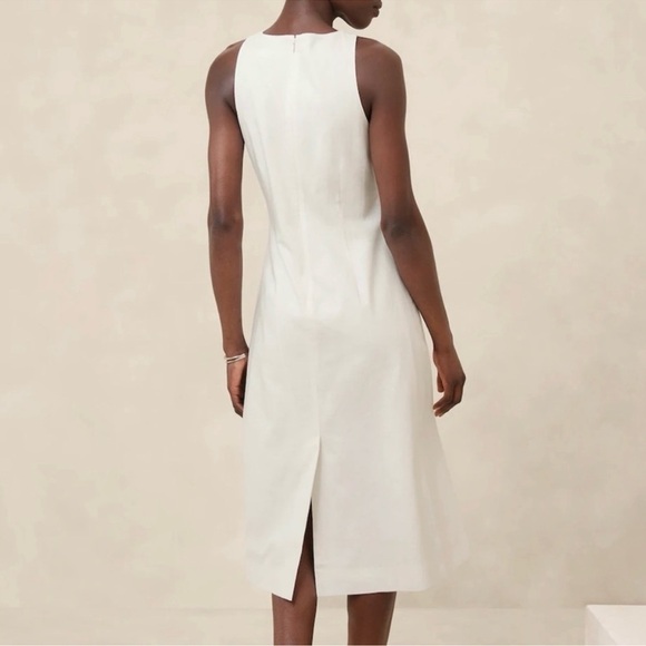 NWT Banana Republic Linen Blend Crossover Neck Sleeveless Midi Dress $160 Sz 6P - Picture 11 of 12